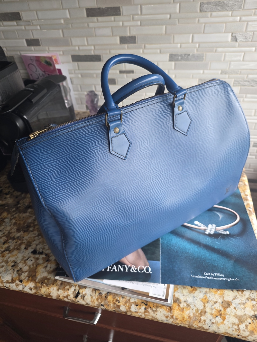 Blue EPI LOUIS VUITTON Women's Bag - Large Size 14 Inches (W) Length 10.5 - Picture 6 of 14